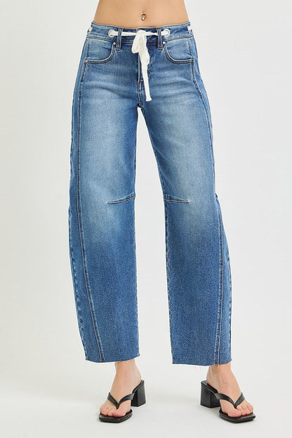 Hazel Drawstring Barrel Jeans