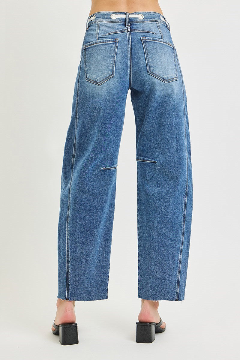Hazel Drawstring Barrel Jeans