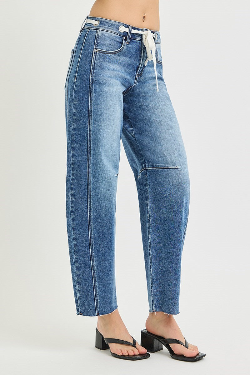 Hazel Drawstring Barrel Jeans