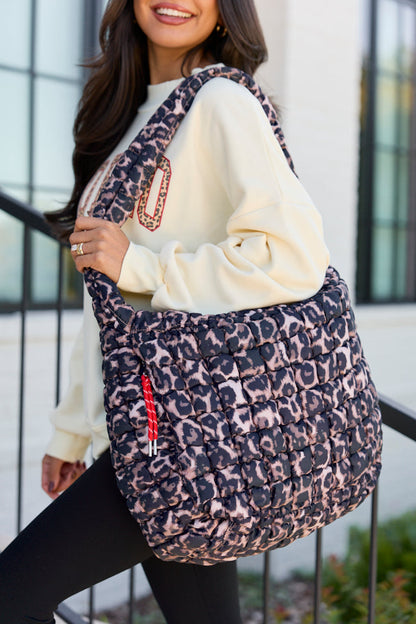 Haylie Leopard Quilted Carry All Bag