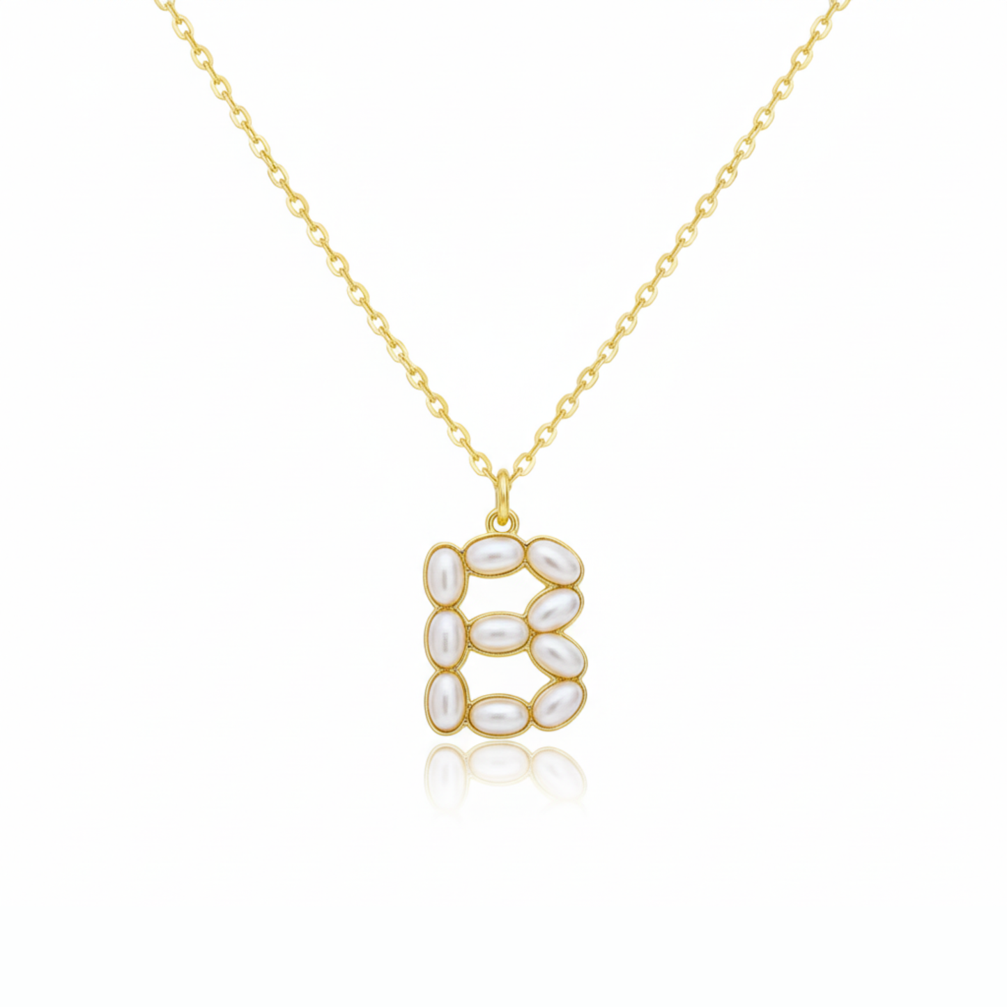 Pearl Mosaic Initial Pendant Necklace