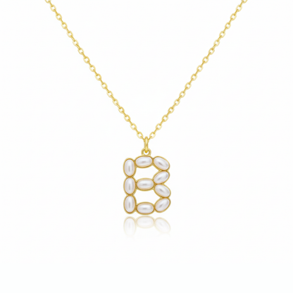Pearl Mosaic Initial Pendant Necklace