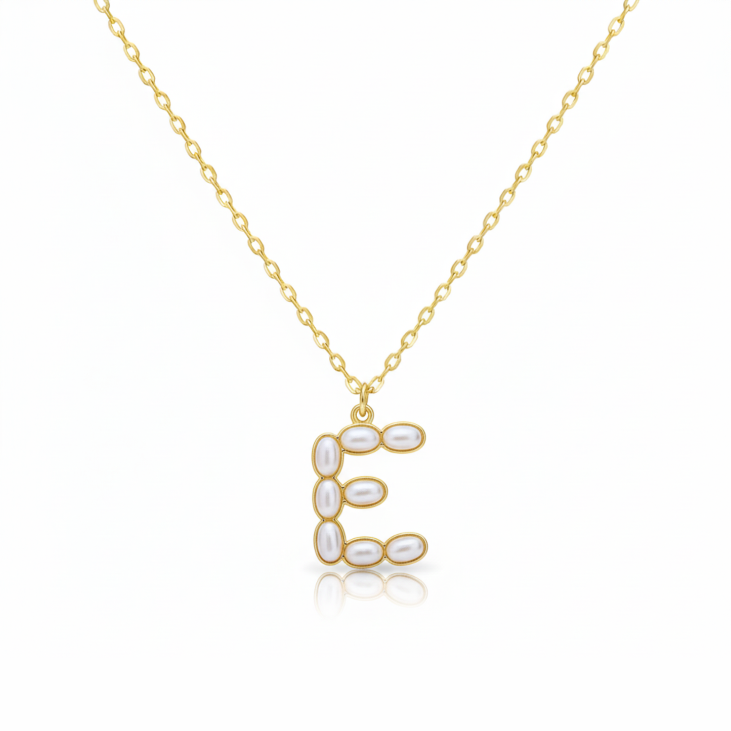 Pearl Mosaic Initial Pendant Necklace