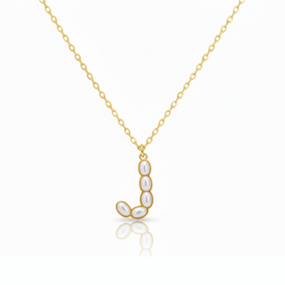 Pearl Mosaic Initial Pendant Necklace