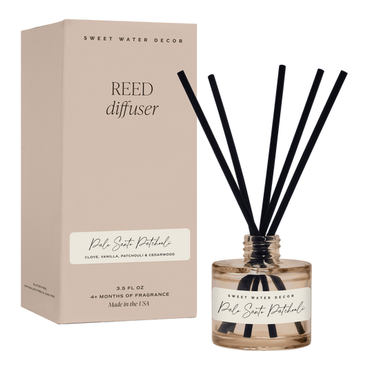 Palo Santo Patchouli Tinted Glass Jar Reed Diffuser
