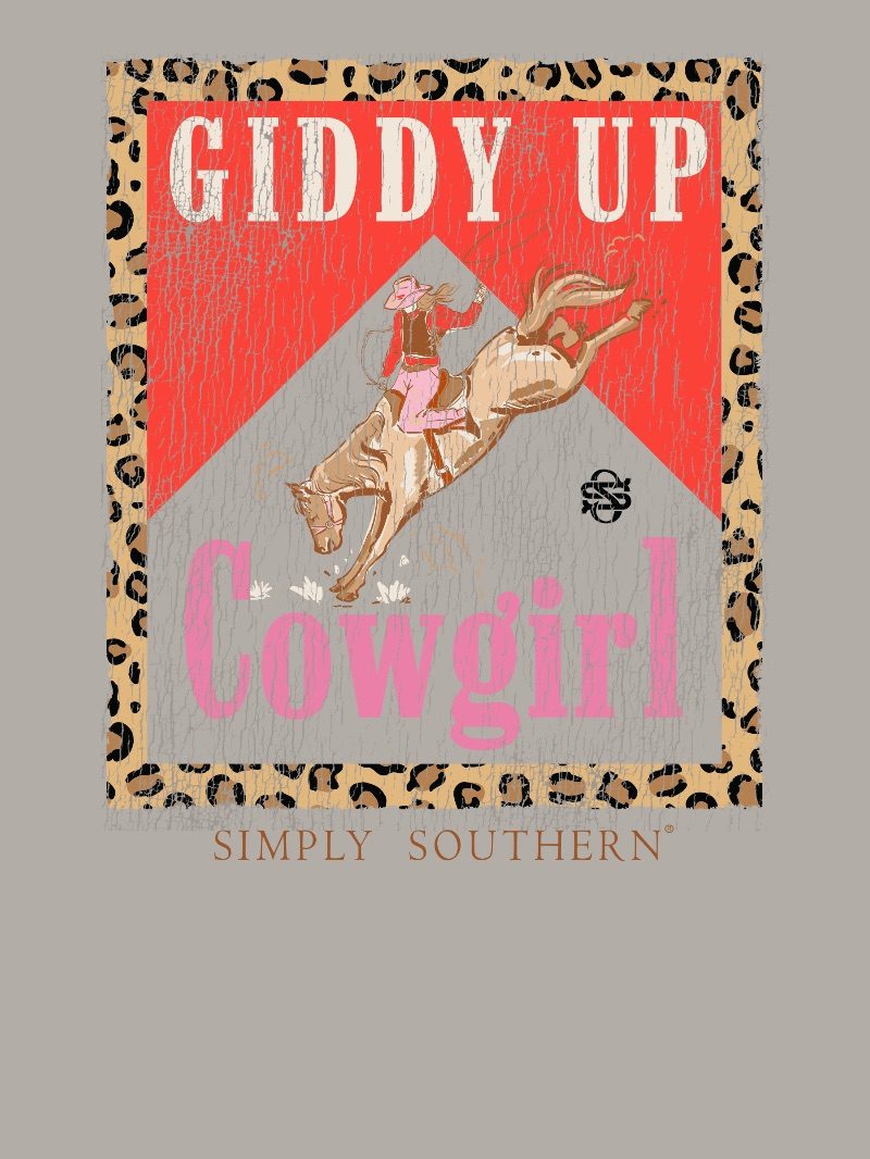 Giddy Up Cowgirl - Horse - Leopard Print - SS - F25 - Adult T-Shirt