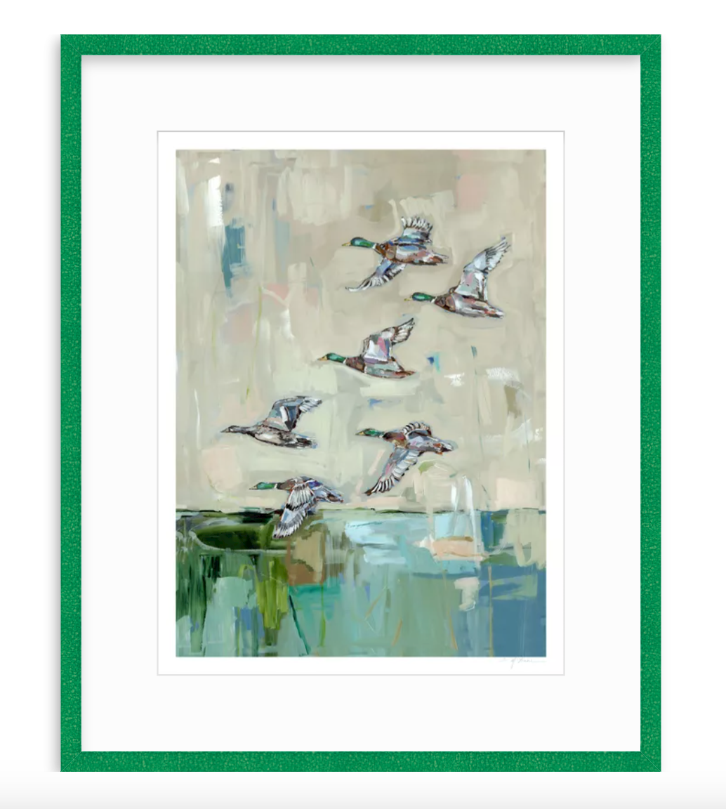 Mallards In Flight Ducks Fine Art Print