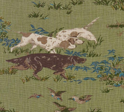 Pointers Pillow Cover in Meadow Green, Schumacher Textiles