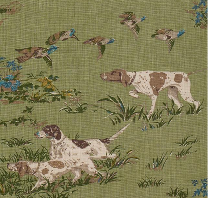 Pointers Pillow Cover in Meadow Green, Schumacher Textiles