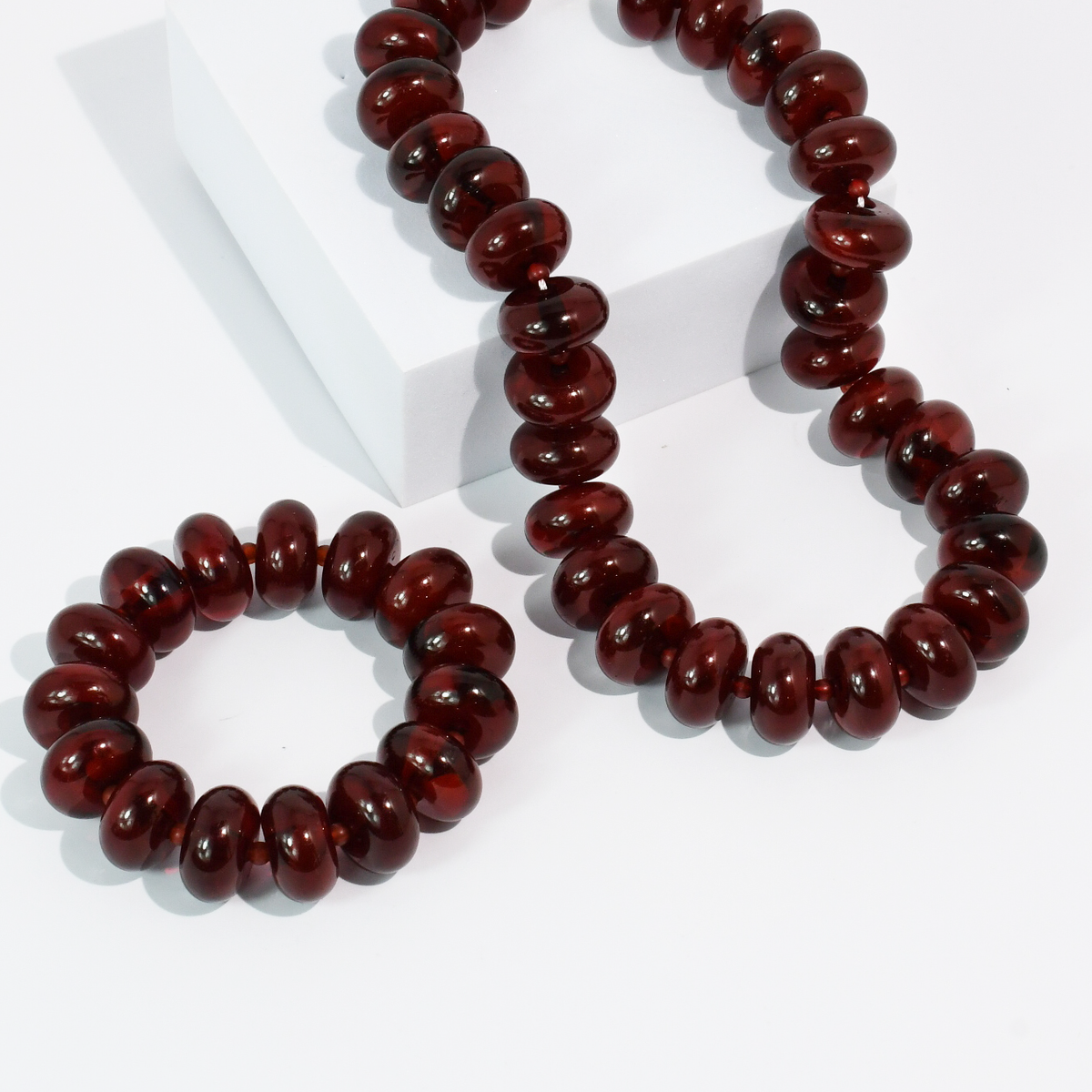 Sugar Bead Maroon Jewelry Set