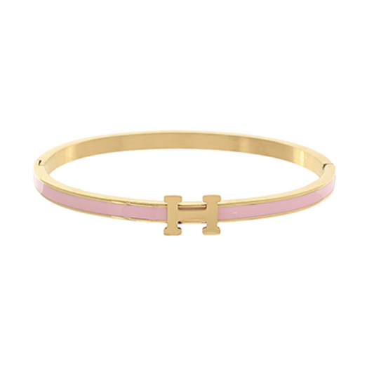 Light Pink Epoxy H Bracelet