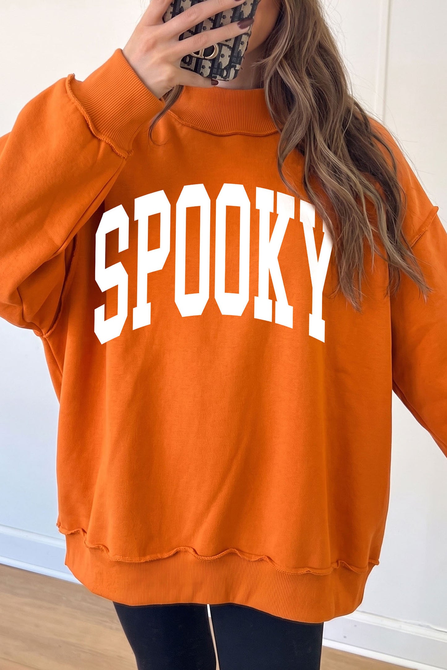 Spooky Boo Reversible Mock Neck Sweatshirt