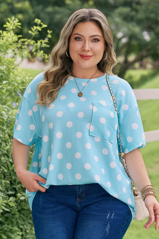 Polka Dot Ribbed Relaxed Tee