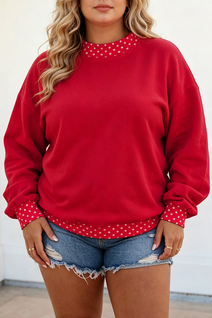 Field Day Polka Dot Plus Size Sweatshirt