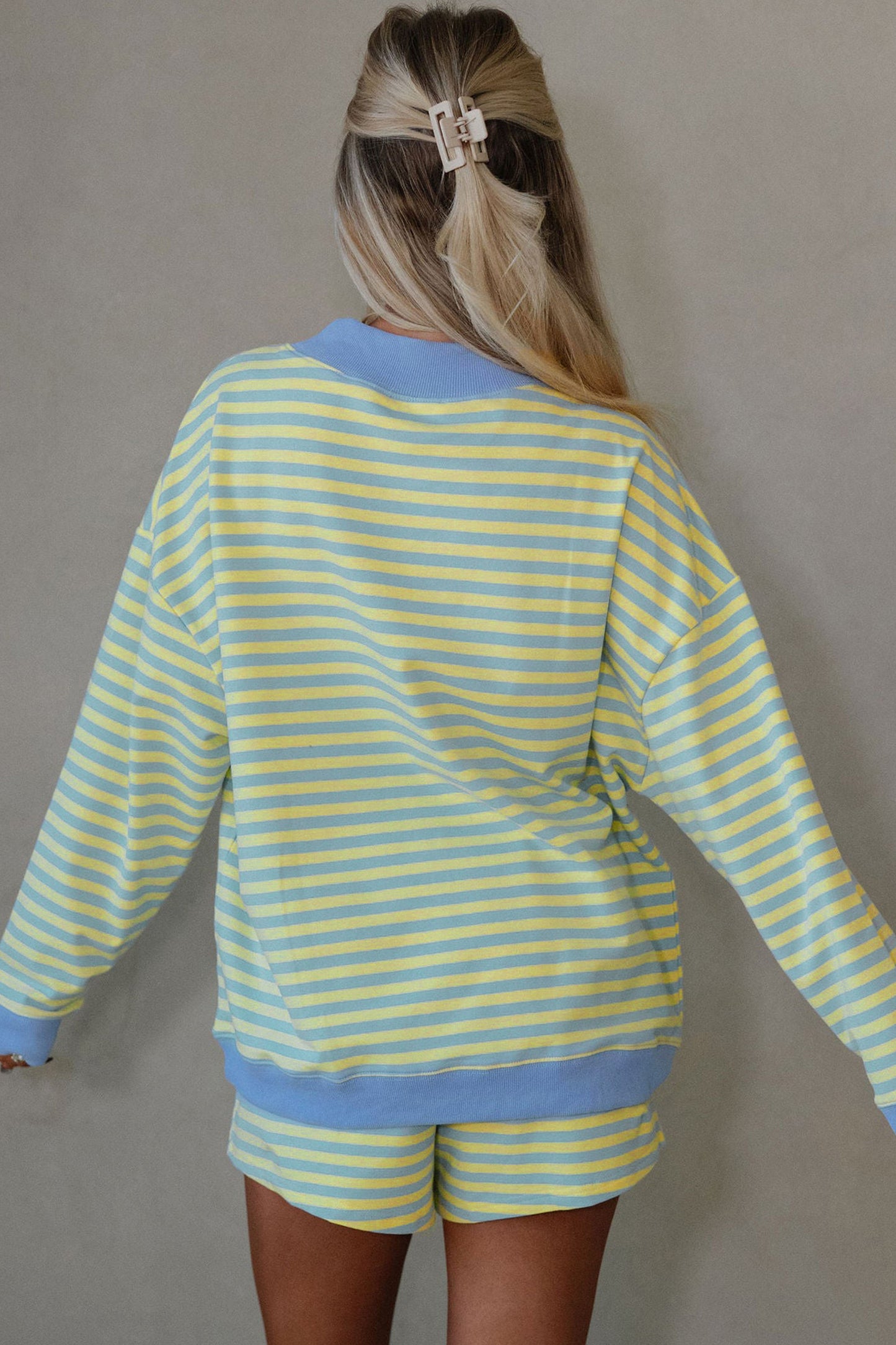 Field Day Striped Pullover Short Set