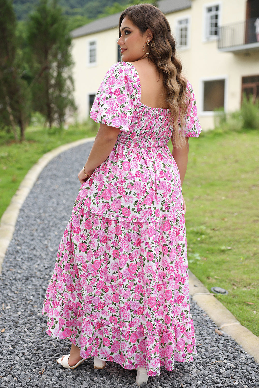 Magnolia Floral Plus Size Smocked Maxi Dress