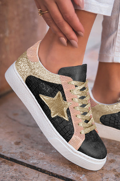 Starlight Glitter Star Lace-Up Sneakers