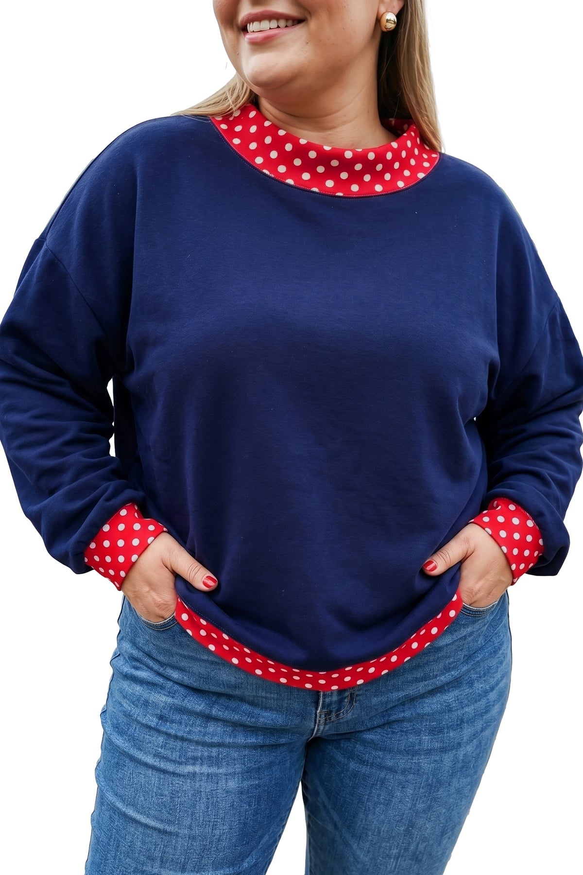 Field Day Polka Dot Plus Size Sweatshirt