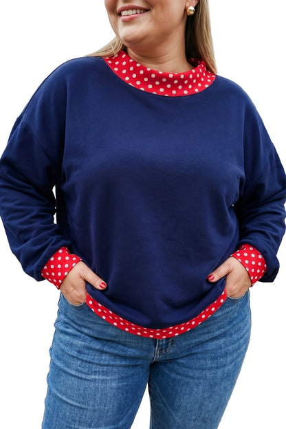 Field Day Polka Dot Plus Size Sweatshirt