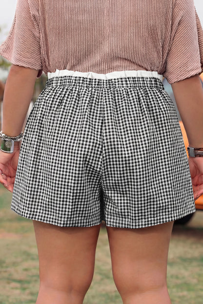 Hay Bale Plaid Plus Size Shorts