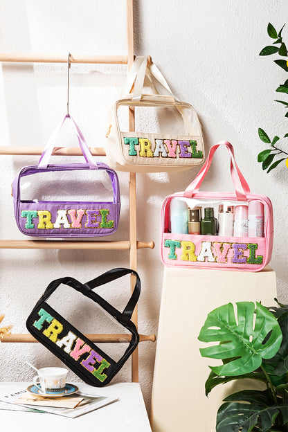 Jet Set Clear Travel Makeup Bag