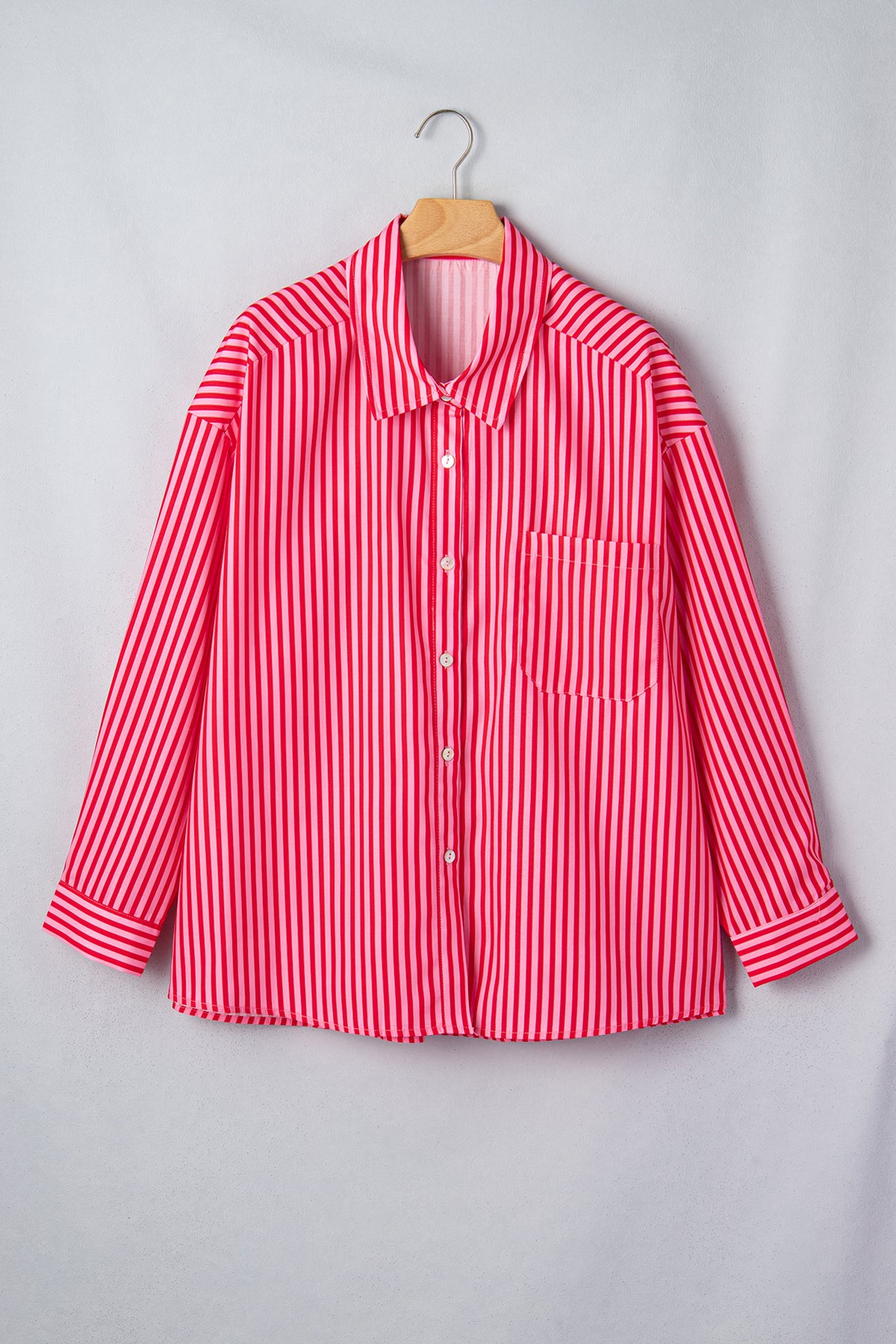 Striped Pocket Button-Up Shirt