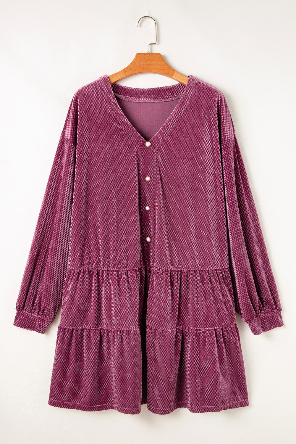 Meadow Mauve Velvet Tiered Dress