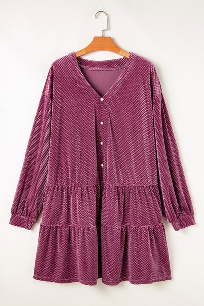 Meadow Mauve Velvet Tiered Dress