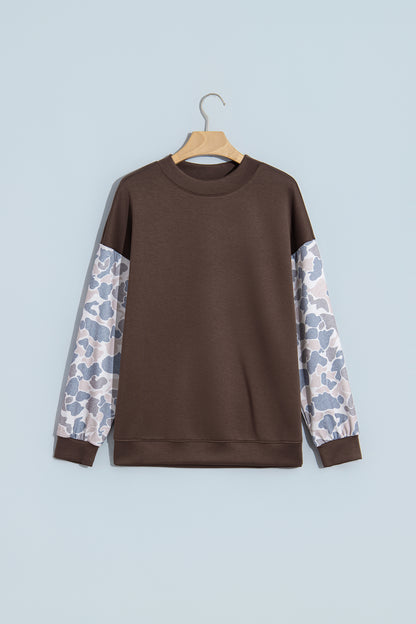 Camo Sleeve Baggy Sweatshirt