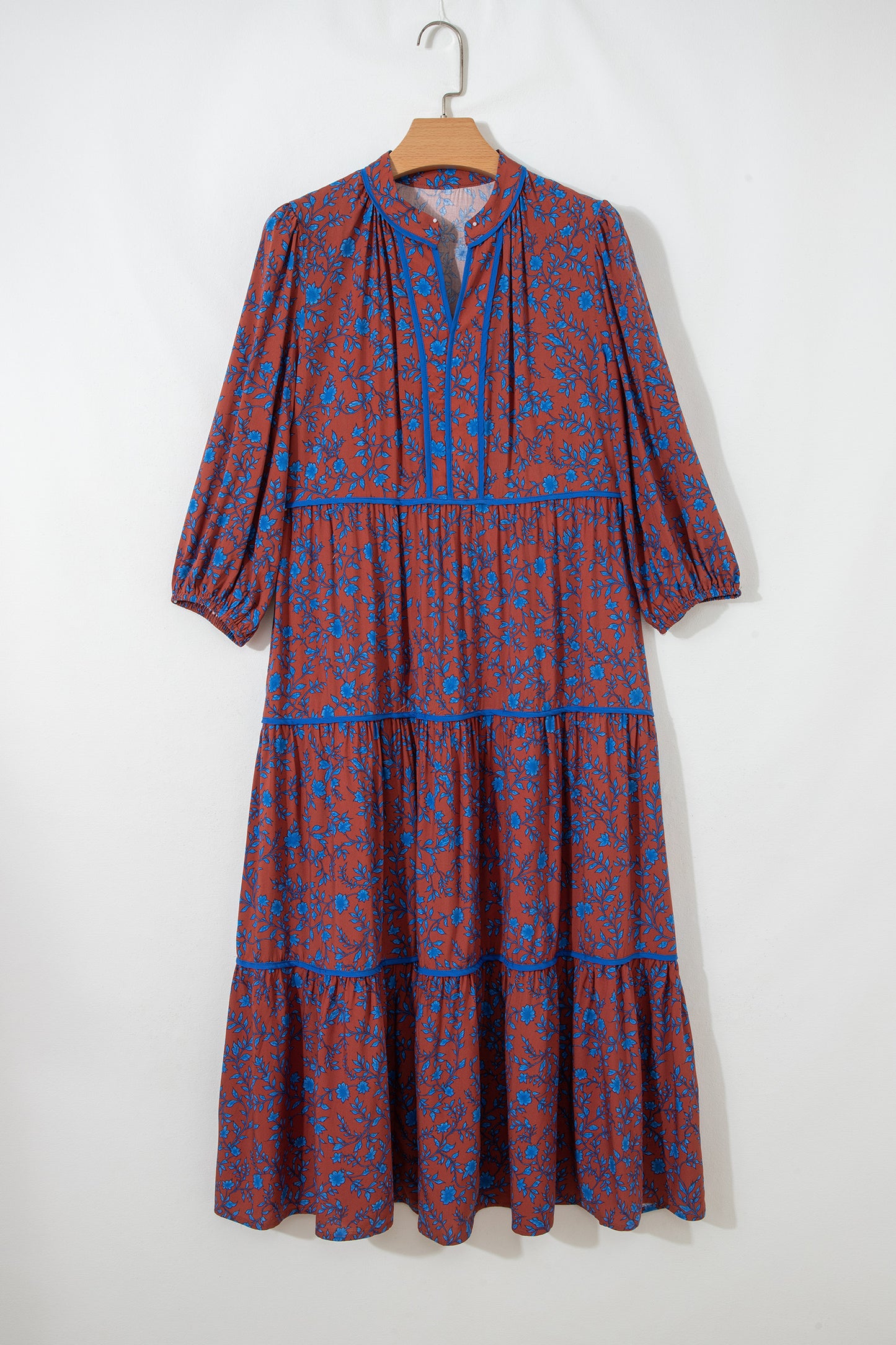 Autumn Bloom Floral Puff Sleeve Dress