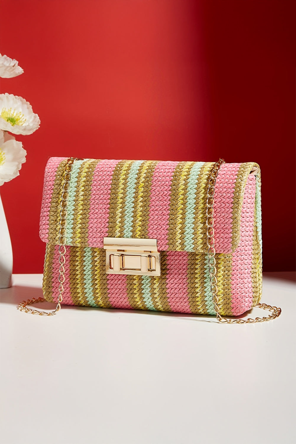Sundown Woven Chain Strap Bag