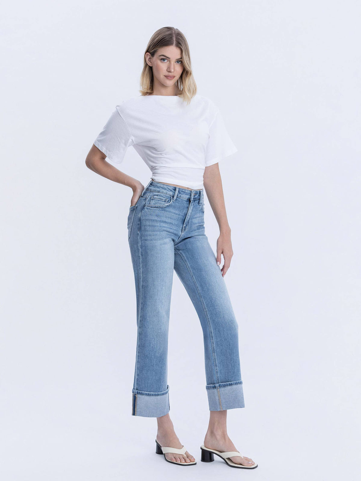 Alyssa High Rise Cuffed Jeans