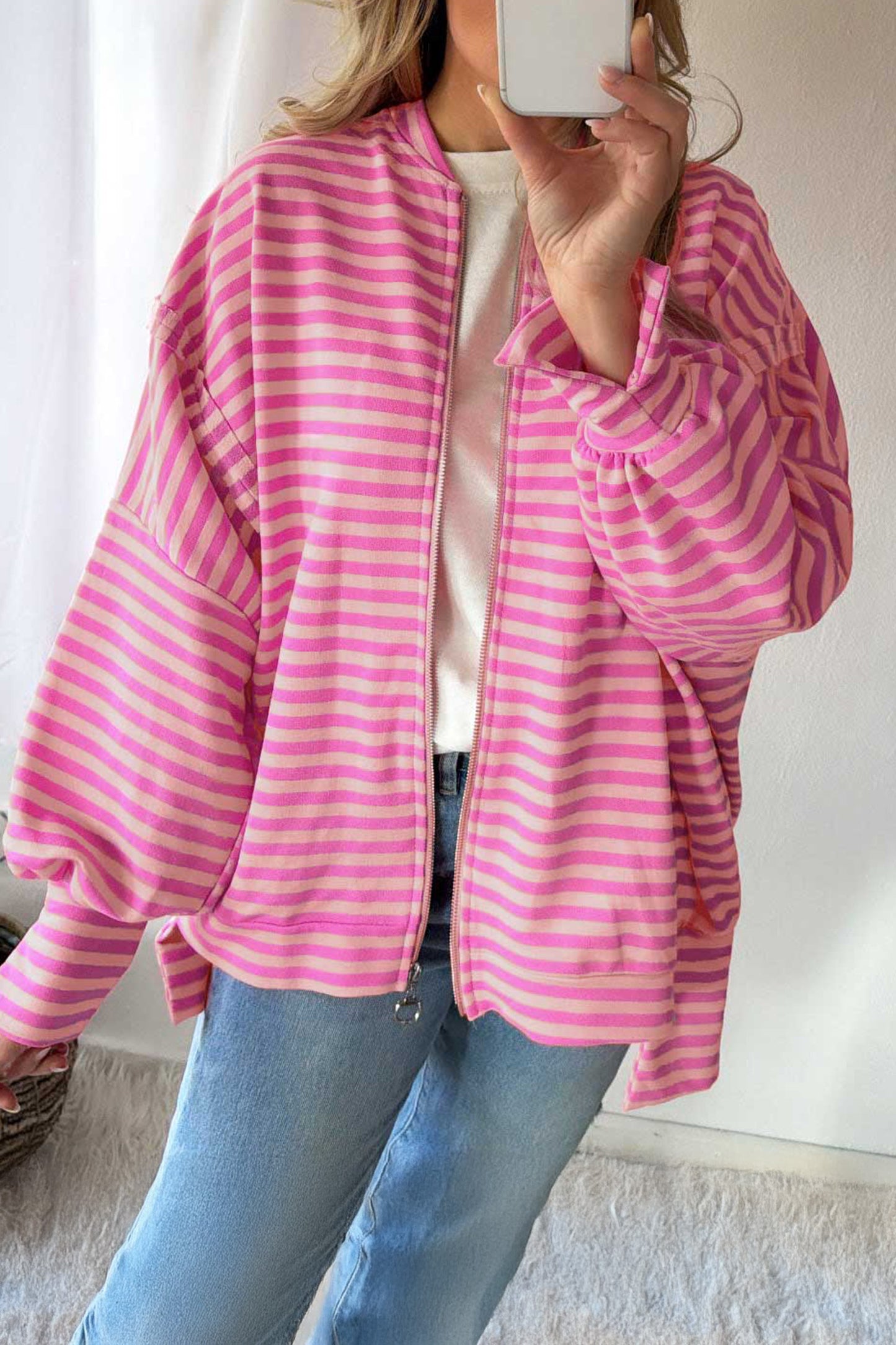 First Frost Stripe Zip Sweatshirt