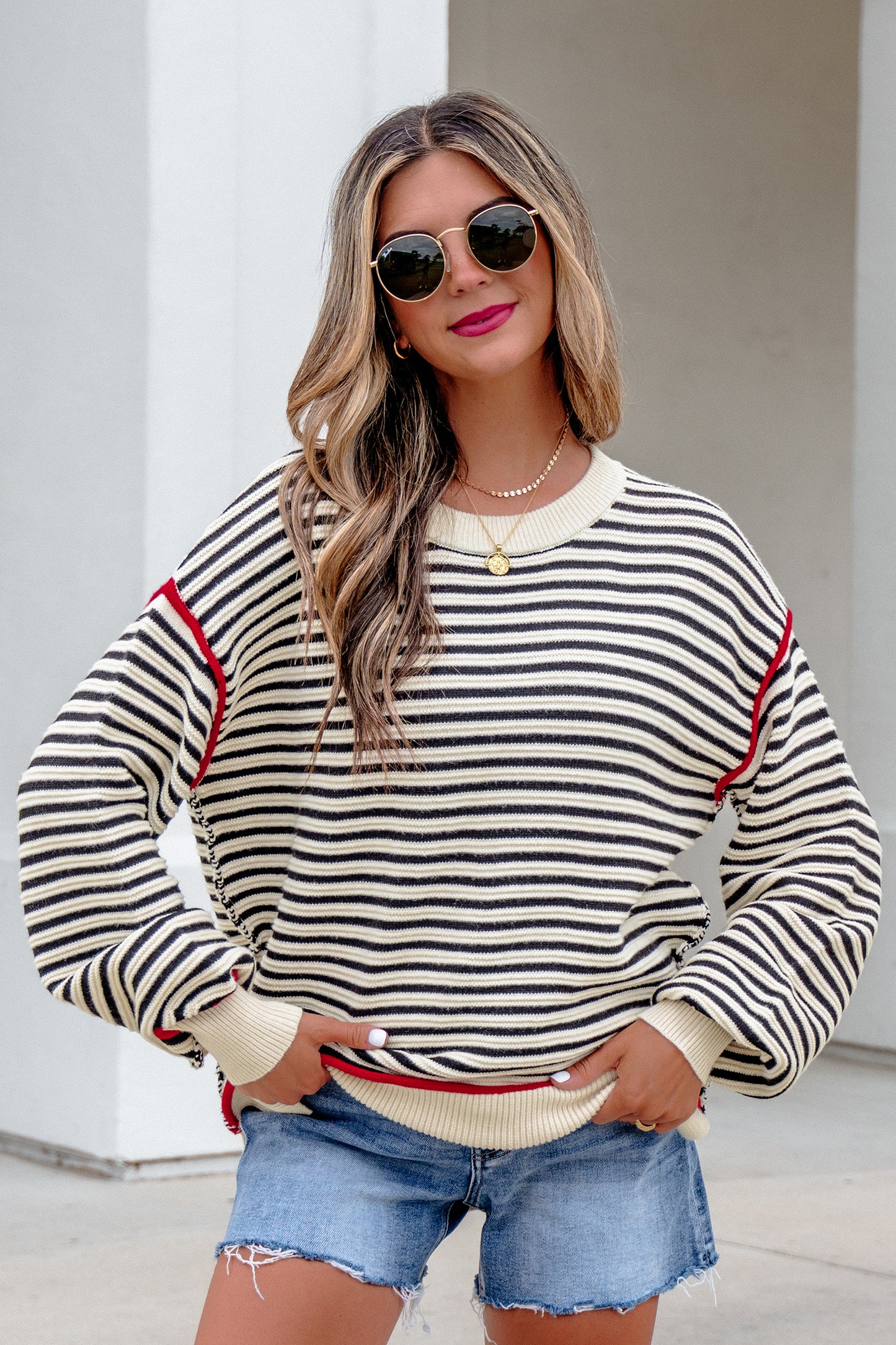 Fireside Stripe Drop Shoulder Sweater