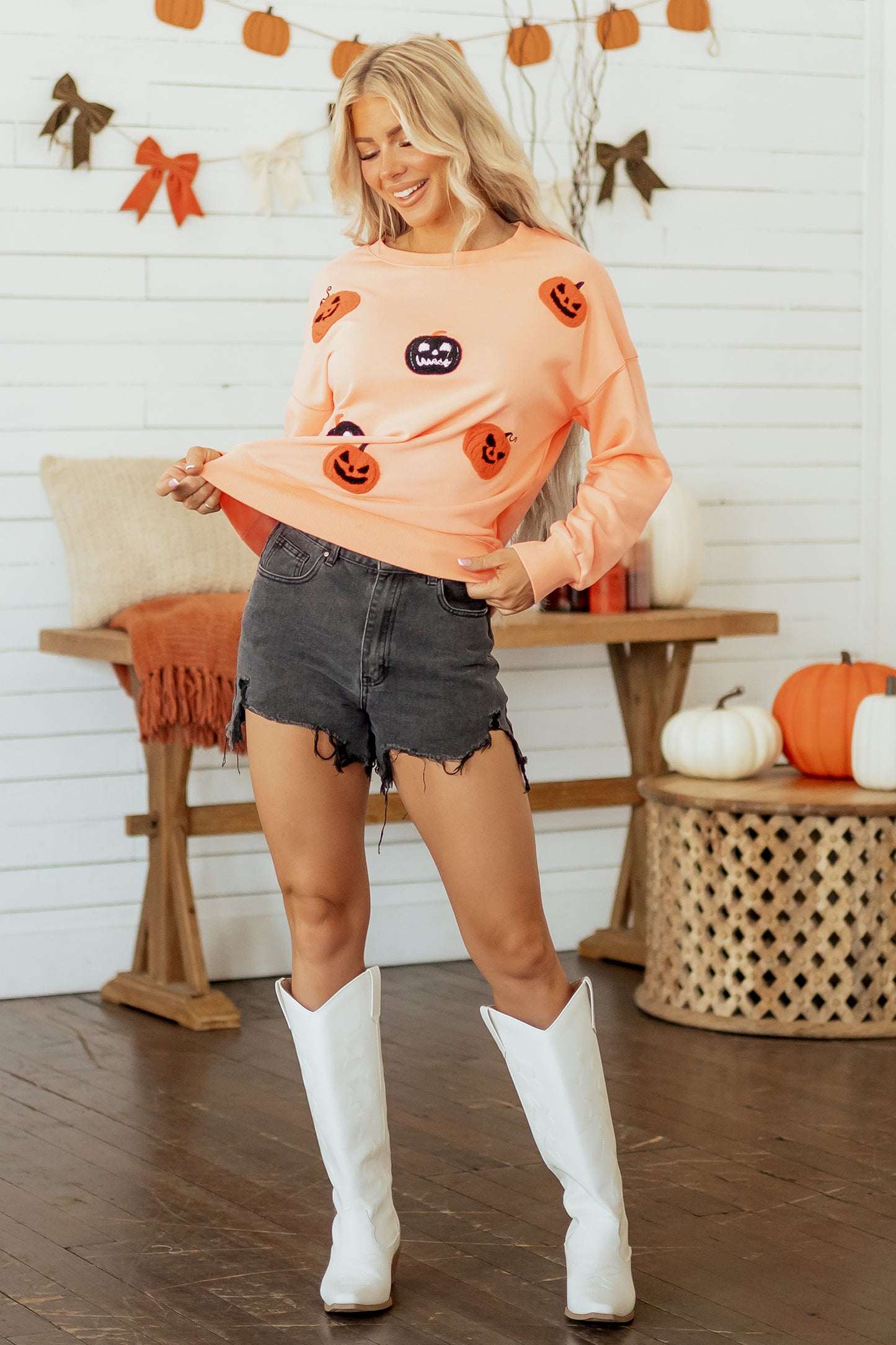 Pumpkin Patch Embroidered Sweatshirt