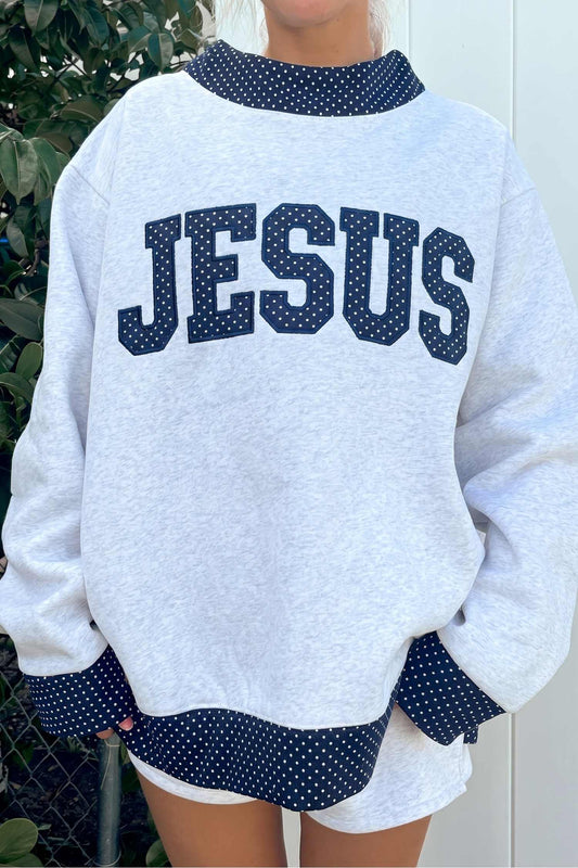 Sunday Grace Polka Dot Jesus Sweatshirt