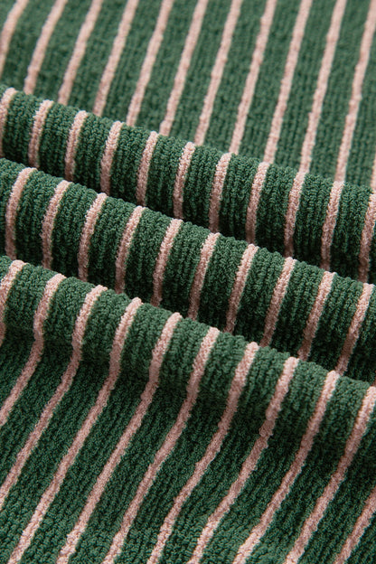 Stripe Contrast Trim Buttoned V-Neck Cardigan — product image 5