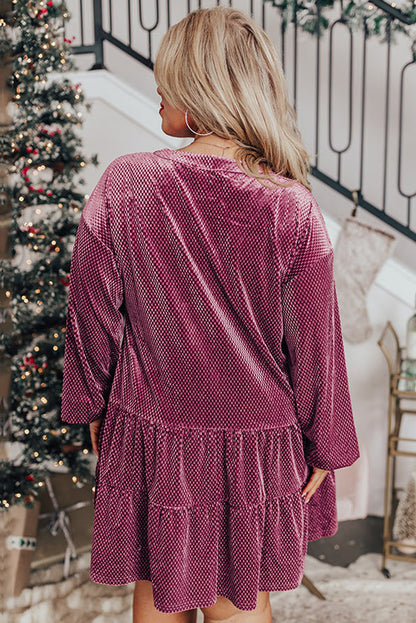 Meadow Mauve Velvet Tiered Dress