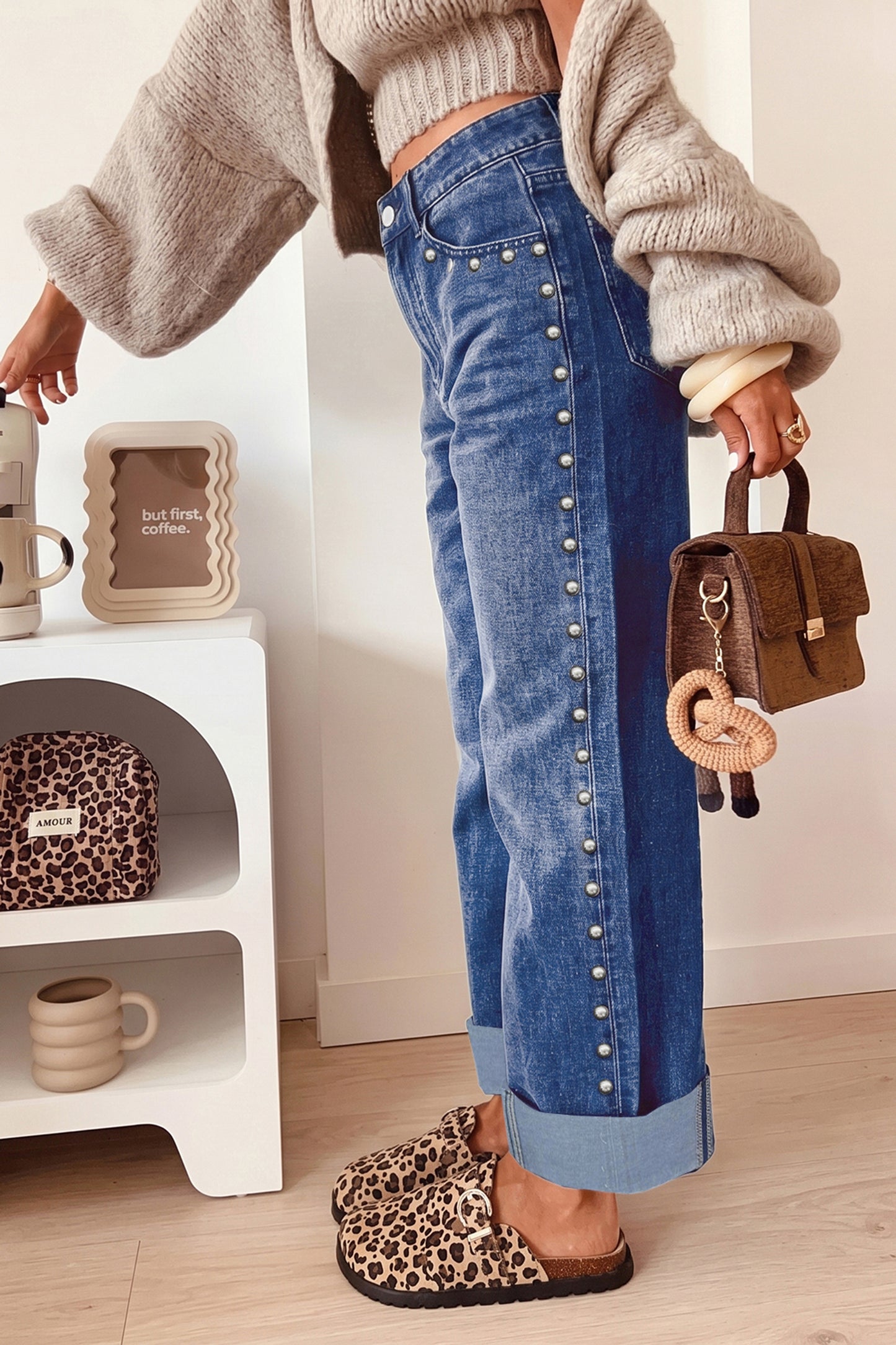 Canyon Studded Straight Leg Jeans