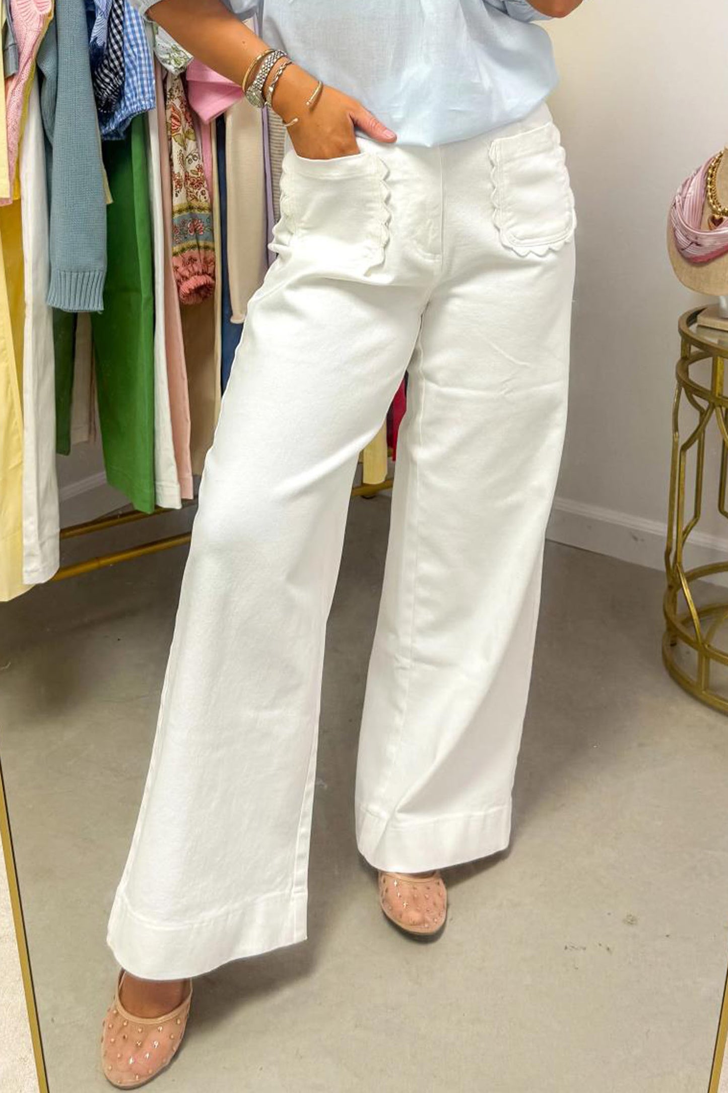 Meadow Lane Scalloped Pocket Jeans
