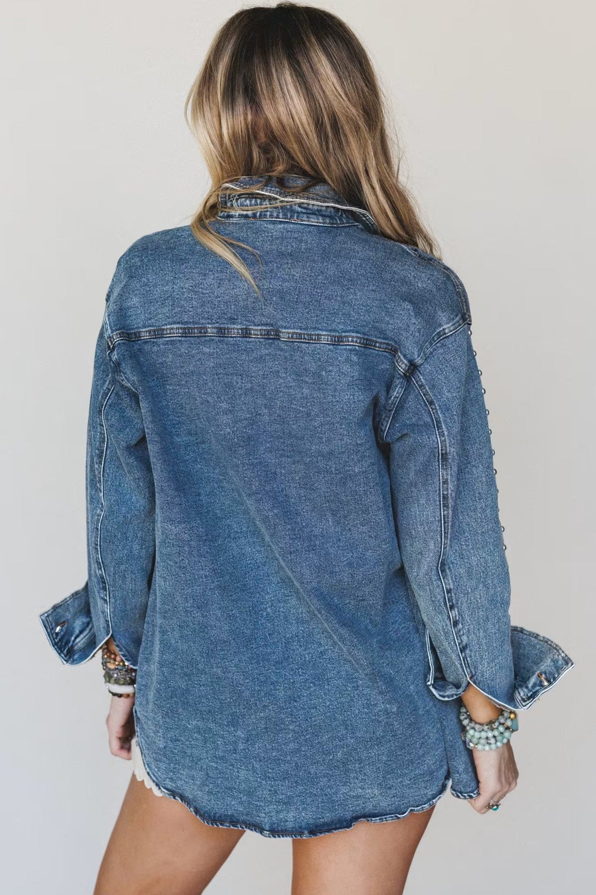 Sail Blue Western Rivet Denim Jacket