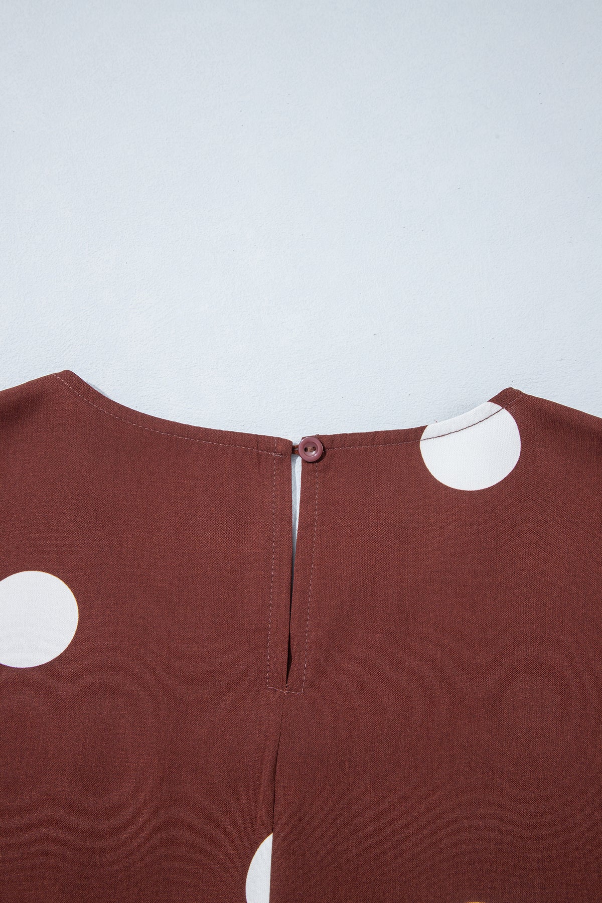 Brown Polka Dot Tie-Waist Dress