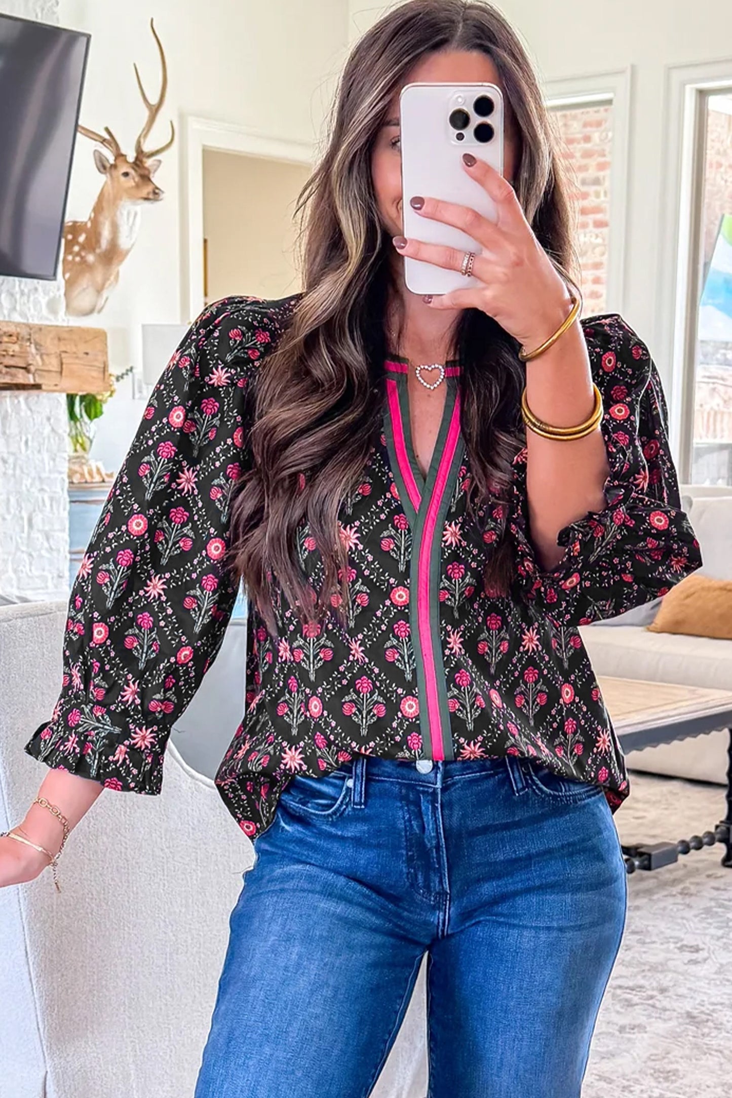 Sunday Stroll Vintage Floral Blouse