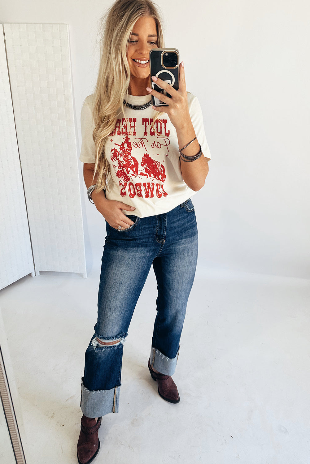Just Here Cowboy Western Tee