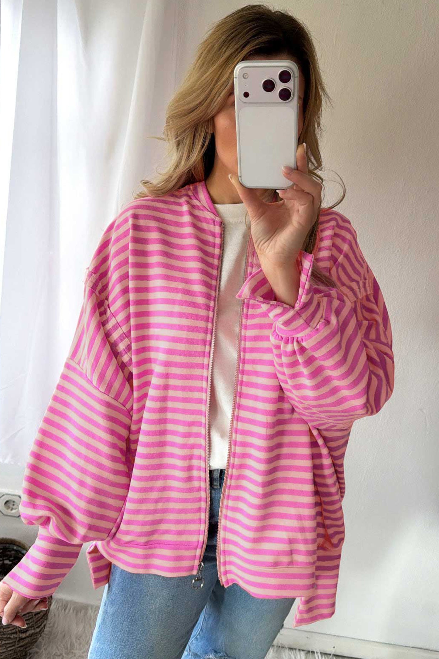 First Frost Stripe Zip Sweatshirt