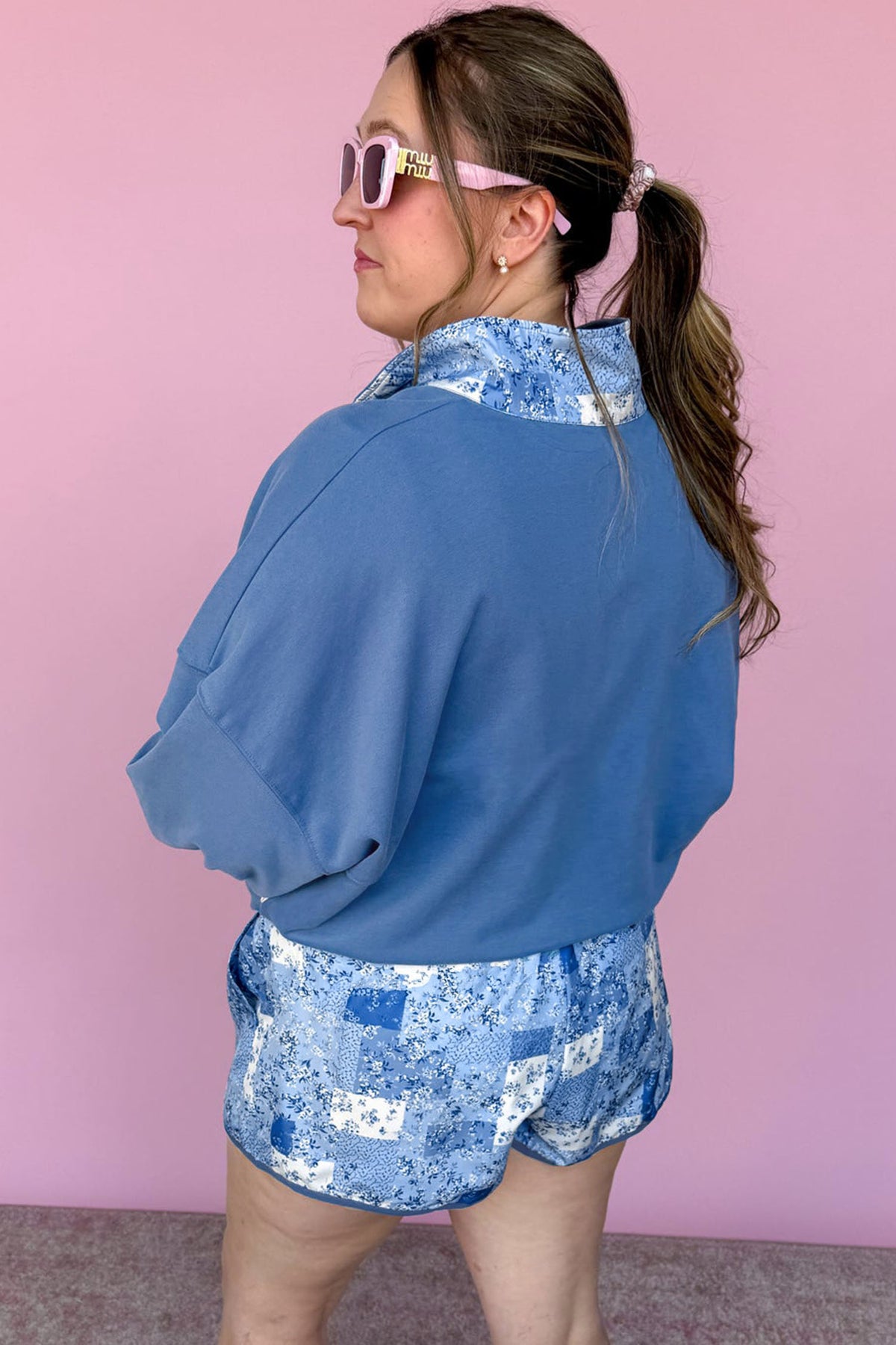 Floral Colorblock Top & Shorts Set