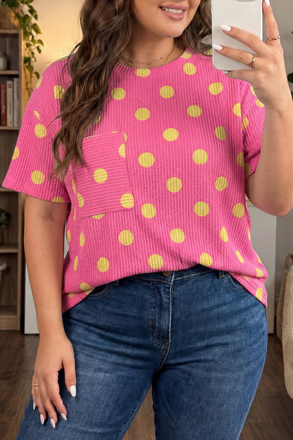 Polka Dot Ribbed Relaxed Tee