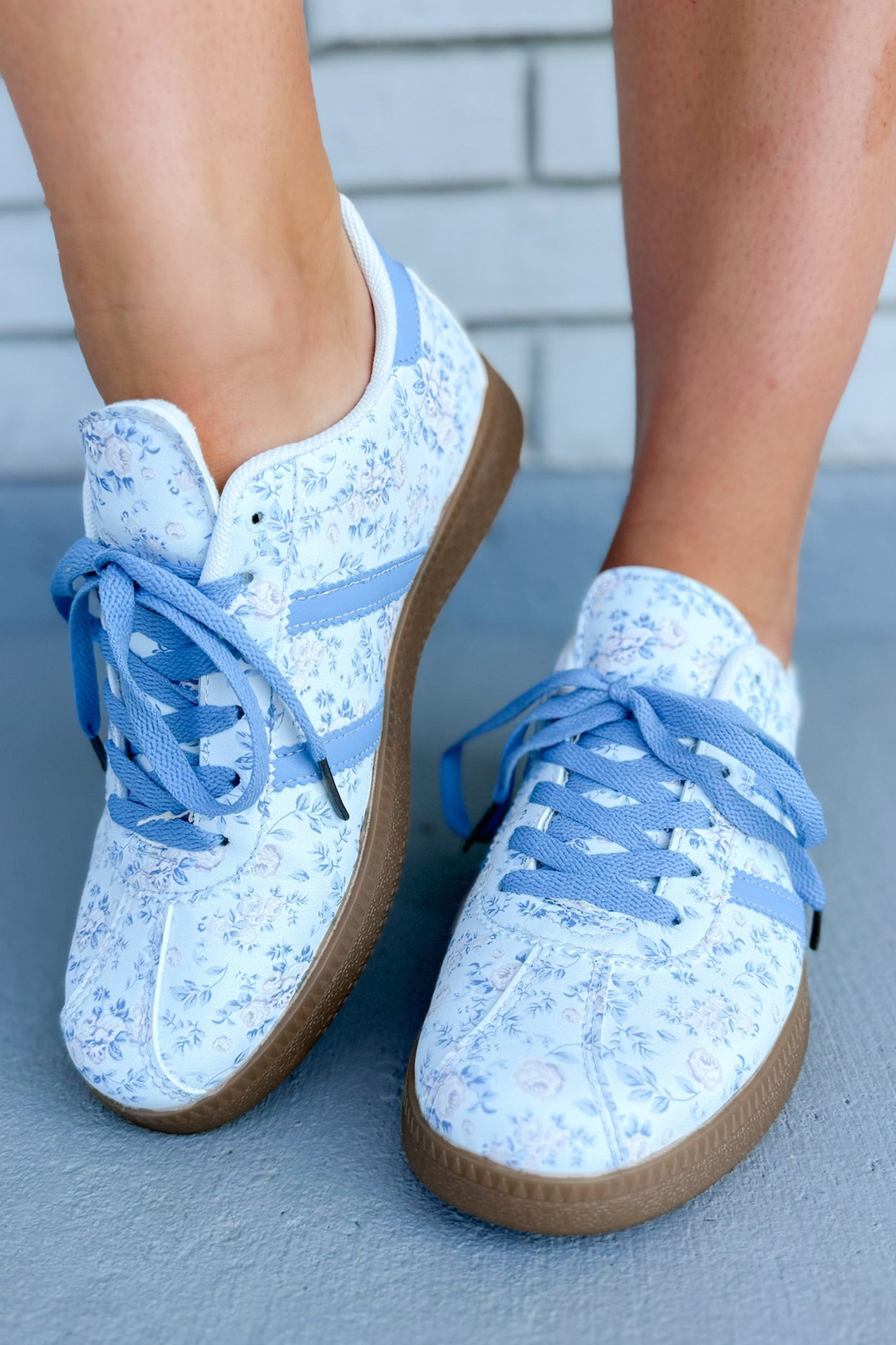 Petal Lace-Up Floral Sneakers