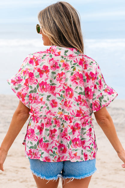 Garden Ruffle Floral Blouse