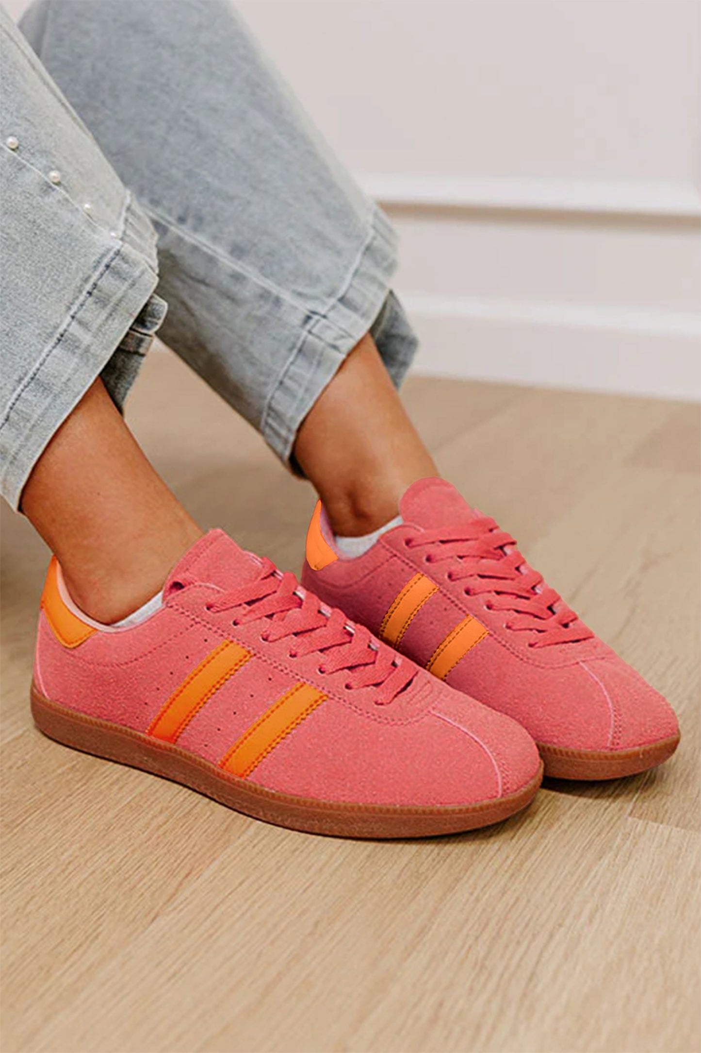 Petal Lace-Up Floral Sneakers